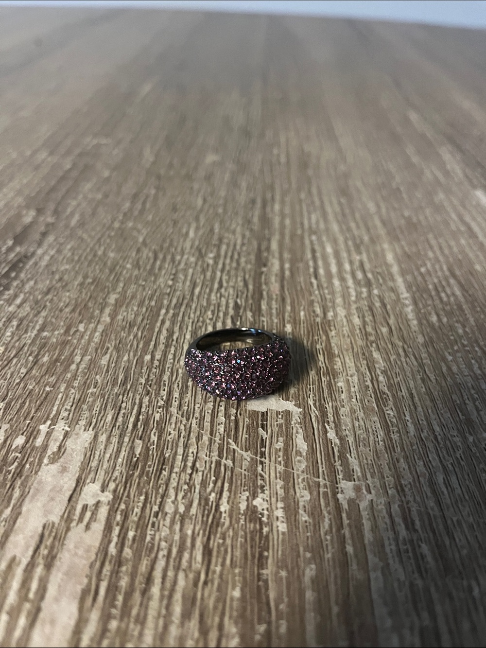 Coach Purple Crystal Pave Dome Ring